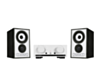 Mission 778X Stereo Amplifier – Silver & Mission 750 Bookshelf Speakers – Black
