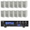 12 x 3" BC3V 100V Wall Speaker Package + Adastra UM90 BT / USB Media Amplifier + Wiring in White
