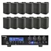 12 x 3" BC3V 100V Wall Speaker Package + Adastra UM90 BT / USB Media Amplifier + Wiring in Black