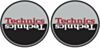 Technics MOON 3 Slipmats - Black, Red & Silver Mirror Antistatic Slipmats for Turntables (Pair)