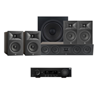 JBL MA510 5.2 8K HDMI 2.1 AV Receiver + JBL Stage 250B 5.1 Speaker Package with 220P 12” Subwoofer