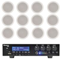 12 x 5" 100V Ceiling Speaker Package + Adastra UM90 BT / USB Media Amplifier + Wiring