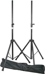 QTX Twin Tripod Speaker Stands With Carry Bag