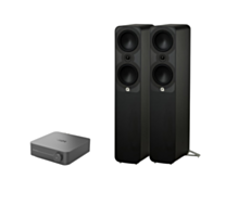 WiiM AMP Pro Music Streaming Amplifier + Q Acoustics 5050 Floor Standing Speakers Package and 5 metres Classic 79 Strand