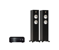 Yamaha A-S501 Hi-Fi Stereo Amplifier + Monitor Audio Bronze 300 7G Floor Standing Speakers Package and 5 metres Classic 79 Strand