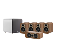 Q Acoustics 3010C 5.1 Cinema Pack – Pine Oak with Q SUB80 8" Subwoofer – Satin White