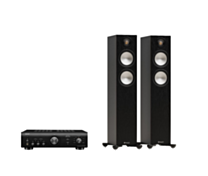Denon PMA-600NE Integrated Amplifier + Monitor Audio Bronze 300 7G Floor Standing Speakers Package and 5 metres Classic 79 Strand