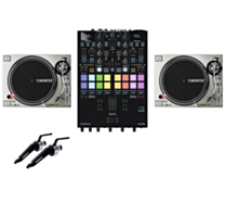 Twin Reloop RP 7000 MK2 Silver + Reloop Elite + Reloop Ortofon Concorde Black Cartridge