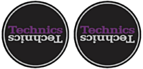 Technics Duplex 3 Slipmats - Black, Silver & Purple Antistatic Slipmats for Turntables (Pair)