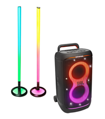 JBL PartyBox 520 with Twin PartyLight Stick Bundle 