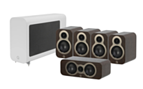 Q Acoustics 3010C 5.1 Cinema Pack – Claro Walnut with 3060S Subwoofer – Satin White