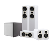 Q Acoustics 3050C 5.1 Cinema Pack – Satin White with Q SUB120 12" Subwoofer – Satin White