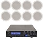 8 x 5" 100V Ceiling Speaker Package + Adastra UM60 BT / USB Media Amplifier + Wiring