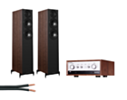 Wharfedale Diamond 12.3i Walnut + LEAK Stereo 230 Integrated Amplifier – Walnut + 5M QED 79 Strand – Black